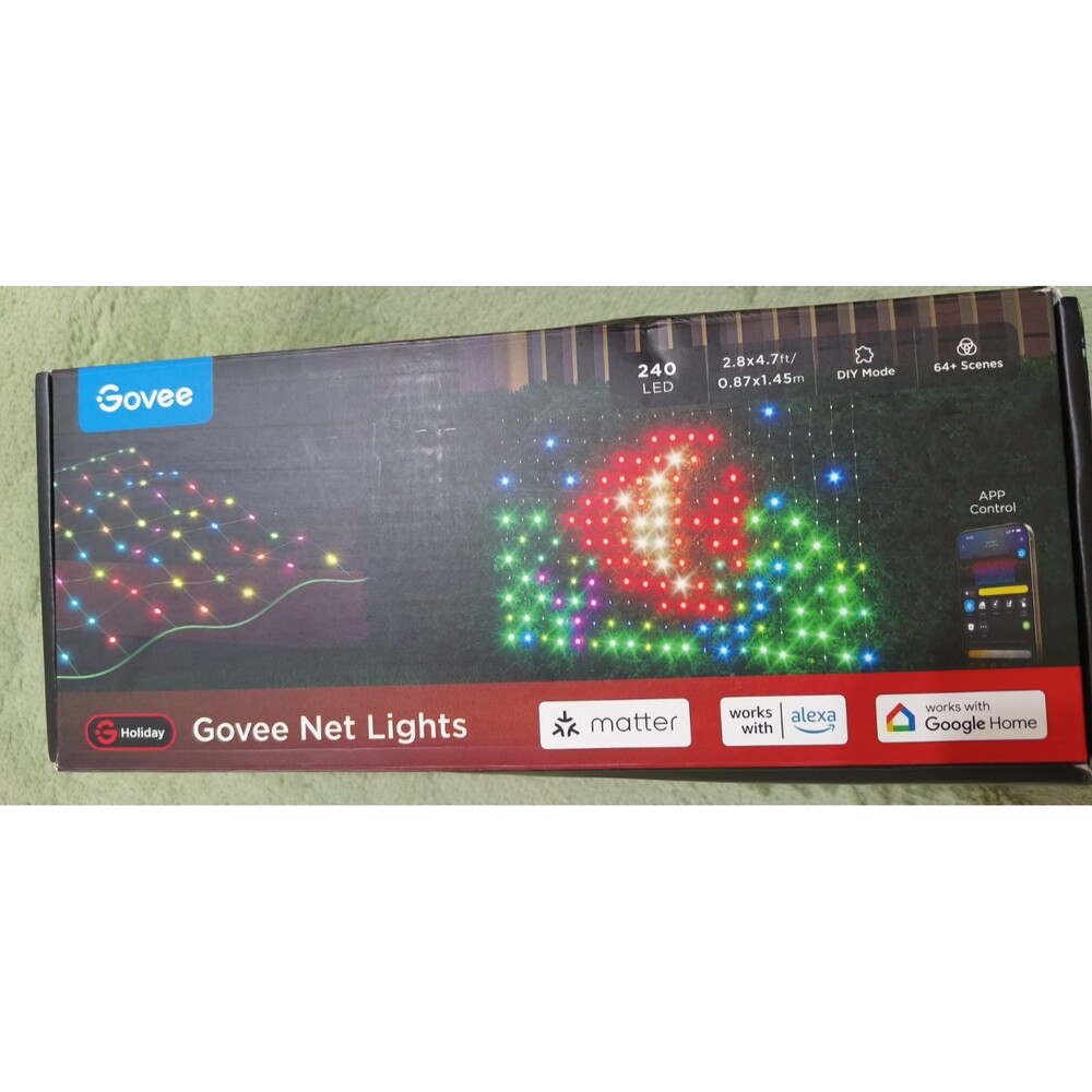 Govee Net Lights H6810 Smart RGBIC Outdoor Christmas Decor 240 LED Matter